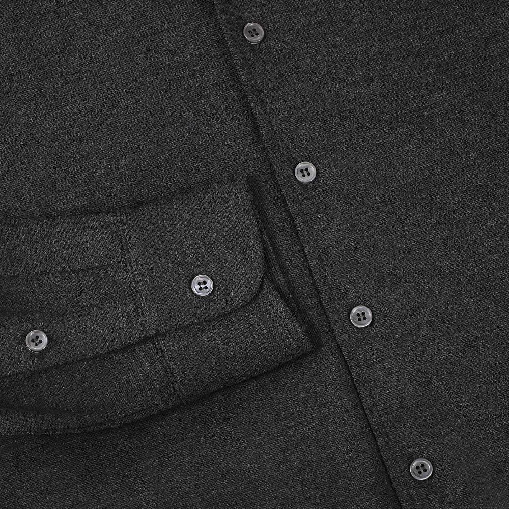 Rubinacci Camicia in piquet di lana grigio Fino Al -60%