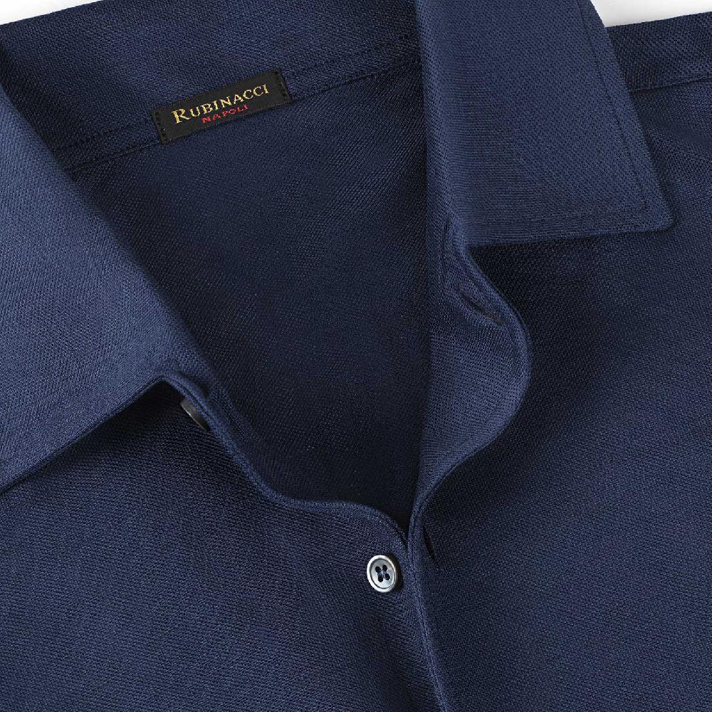 Rubinacci Camicia in piquet di lana blu Shopping Online