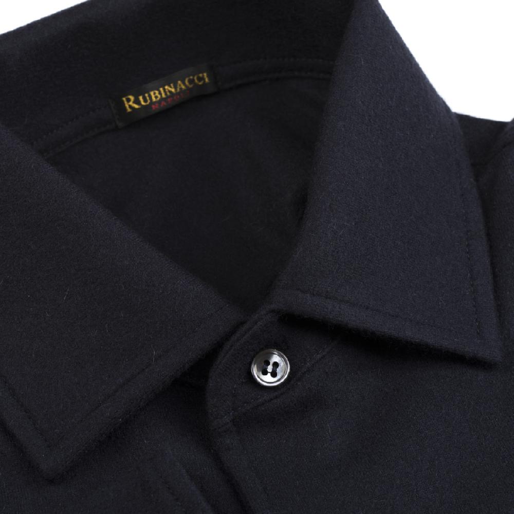 Rubinacci Camicia in cashmere blu Prezzo Ridotto