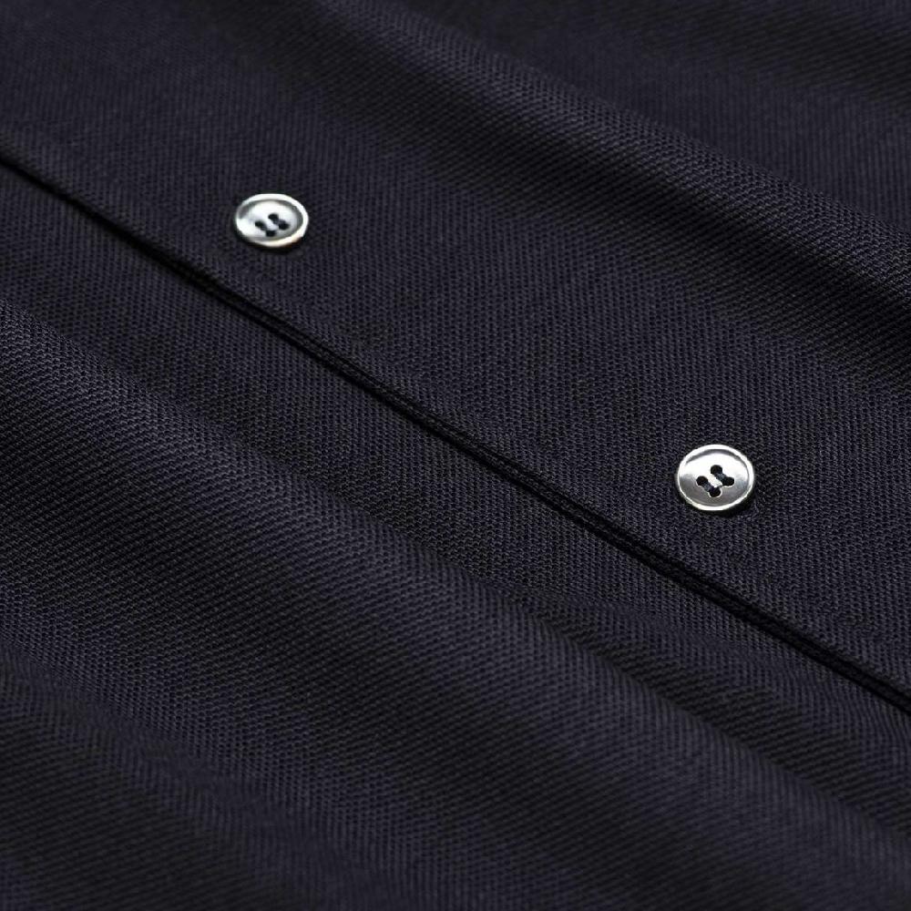 Rubinacci Camicia in piquet di lana blu navy Sottocosto