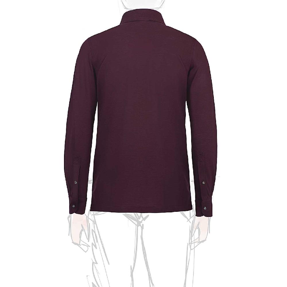 Rubinacci Camicia in piquet di lana bordeaux Convenienza