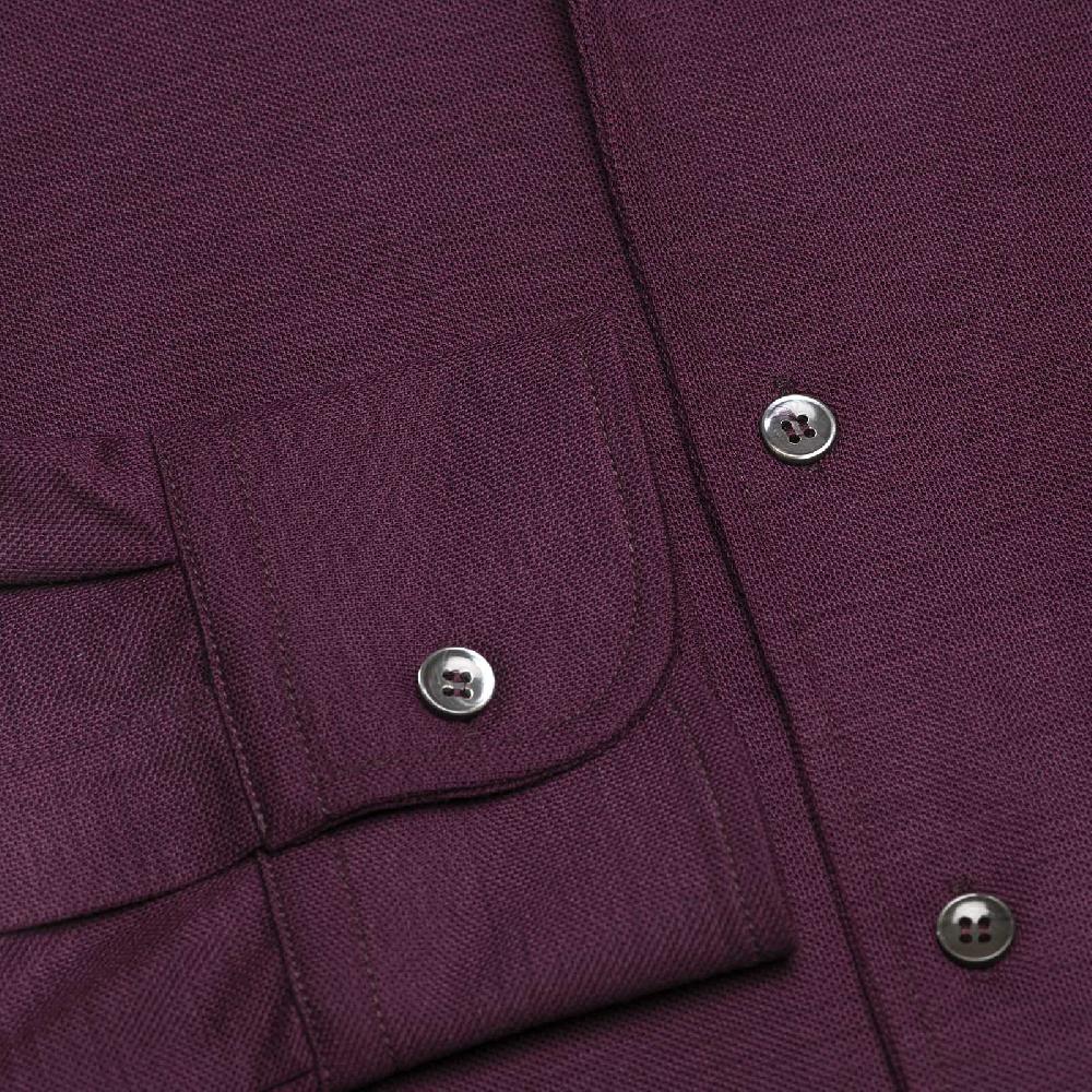 Rubinacci Camicia in piquet di lana bordeaux Convenienza