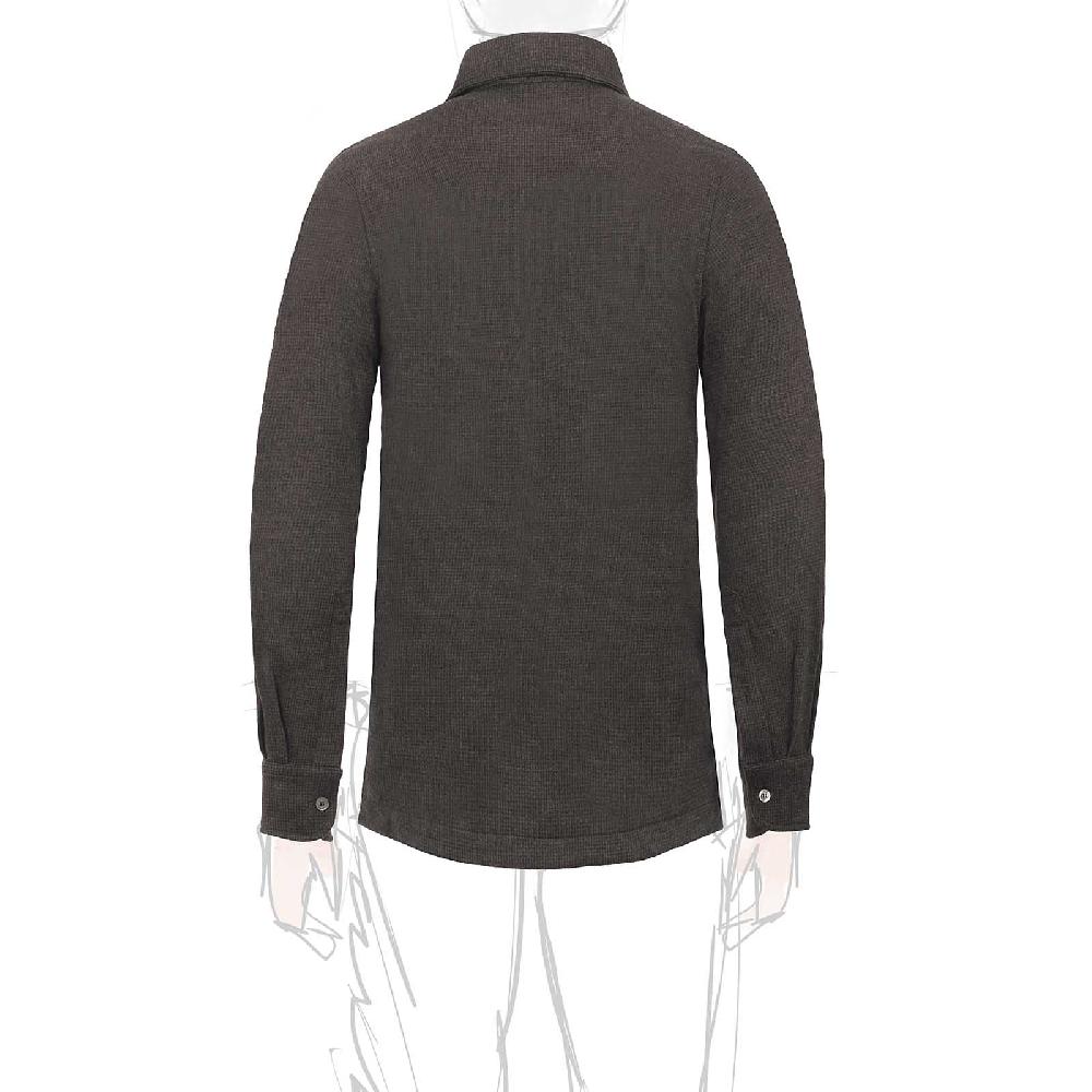 Rubinacci Camicia in cashmere a quadretti marrone e nero Novità