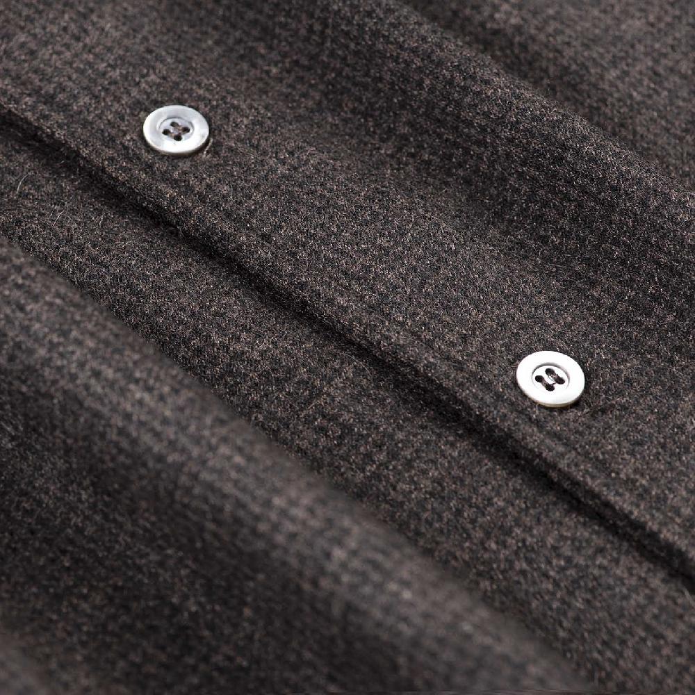 Rubinacci Camicia in cashmere a quadretti marrone e nero Novità