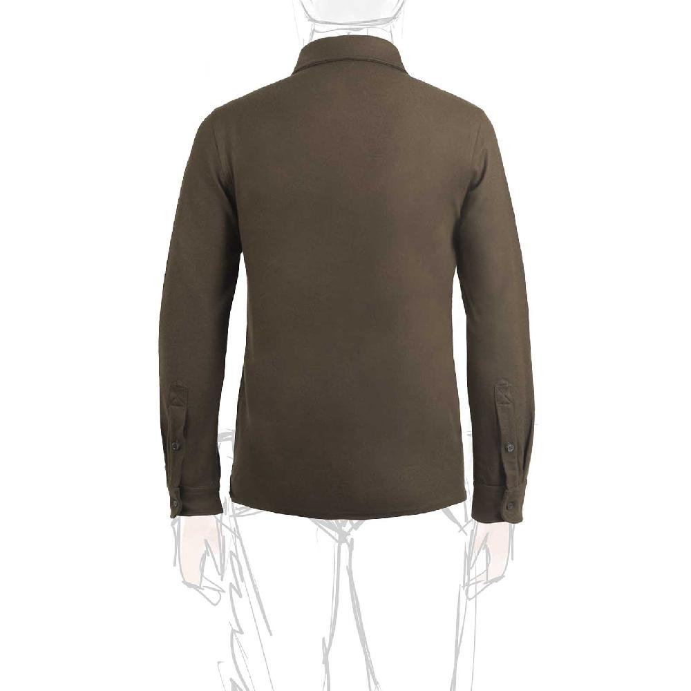 Rubinacci Camicia in cashmere verde militare Presa