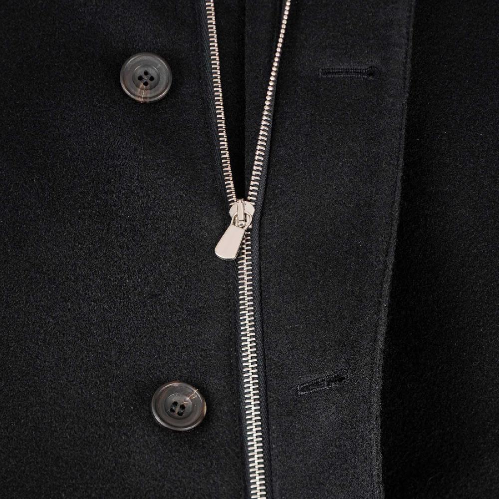 Rubinacci Giaccone lana e cashmere con pelliccia nero Offerta