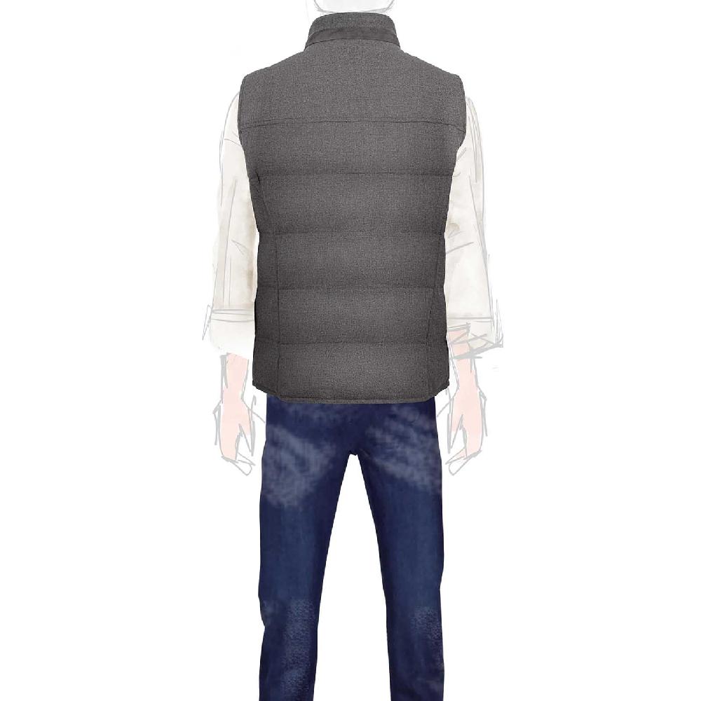Rubinacci Gilet trapuntato lana e cashmere tortora Online