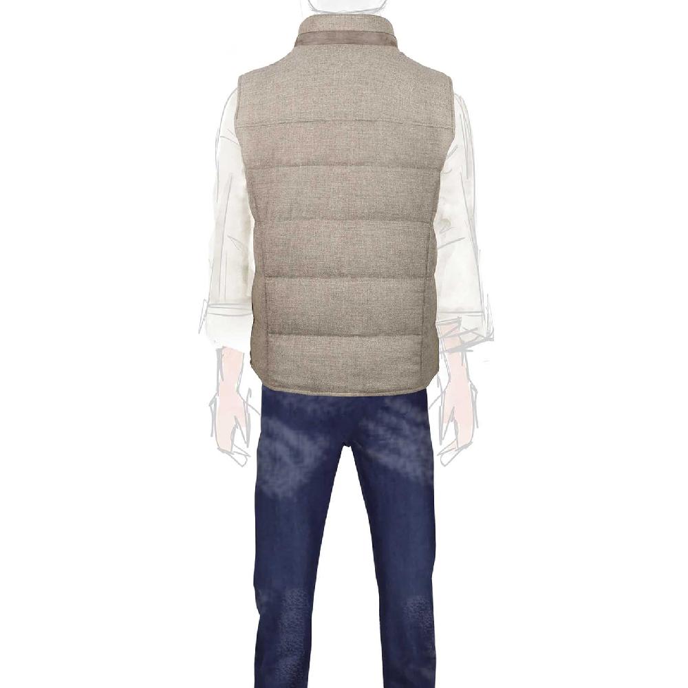 Rubinacci Gilet trapuntato lana e cashmere beige Offerte