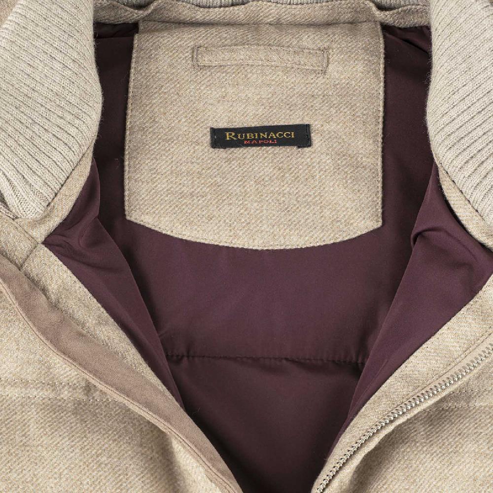 Rubinacci Gilet trapuntato lana e cashmere beige Offerte