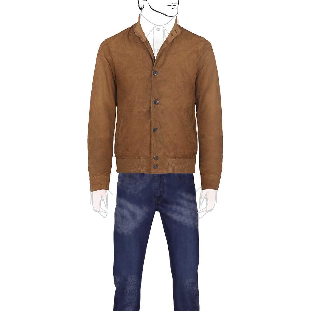 Rubinacci Bomber in camoscio tabacco Hotsell