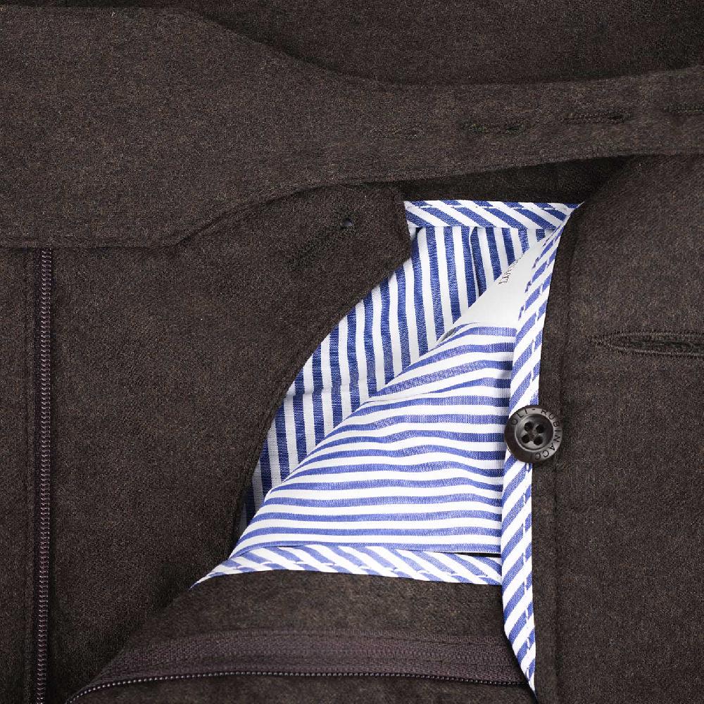 Rubinacci Pantalone manny in flanella marrone 2025