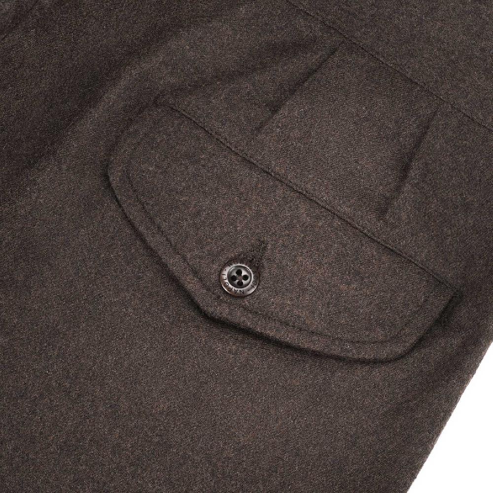 Rubinacci Pantalone manny in flanella marrone 2025