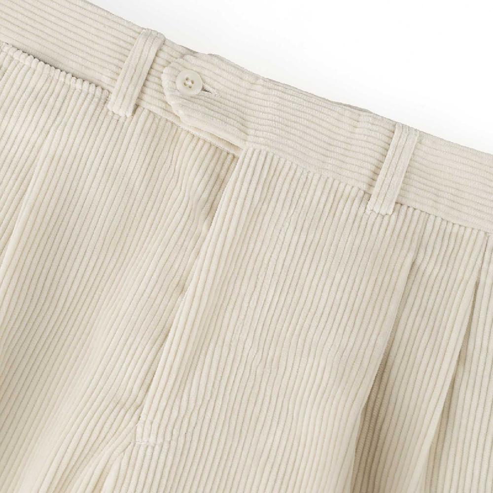 Rubinacci Pantalone 2 pinces in velluto a coste latte Qualità