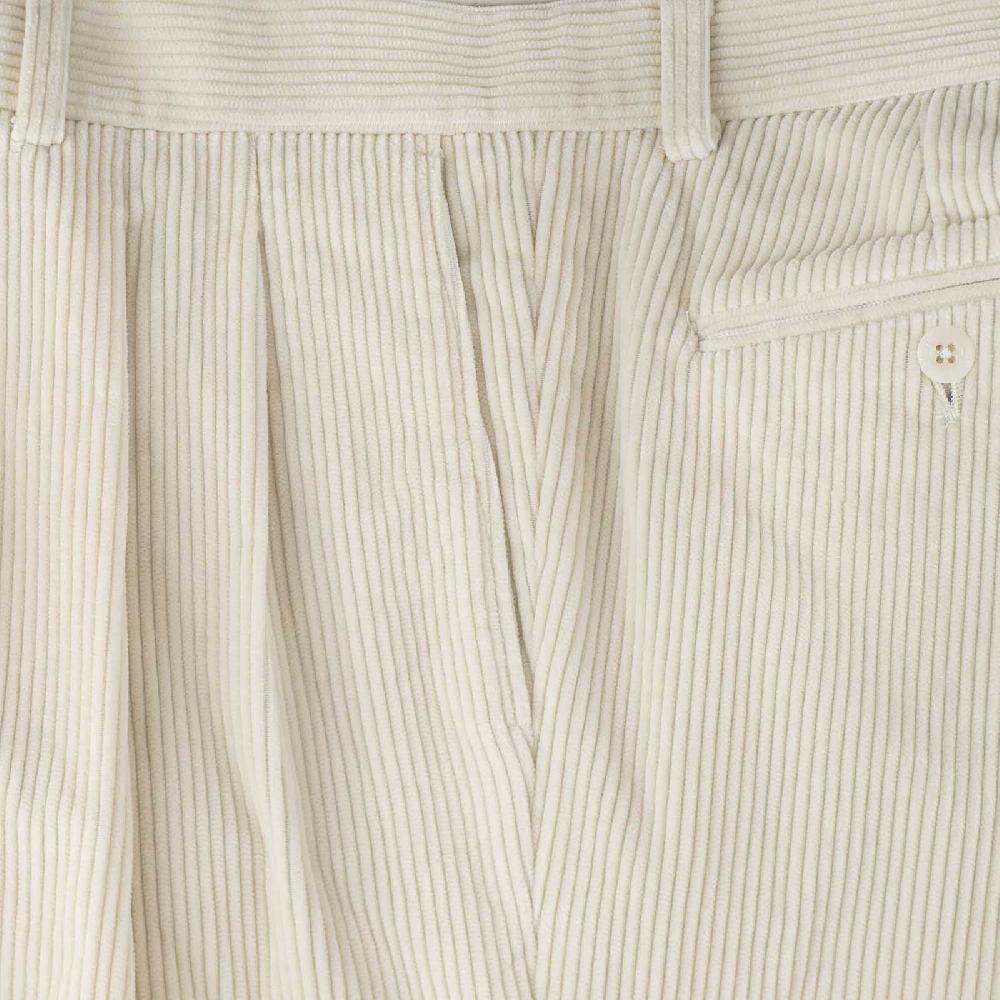 Rubinacci Pantalone 2 pinces in velluto a coste latte Qualità