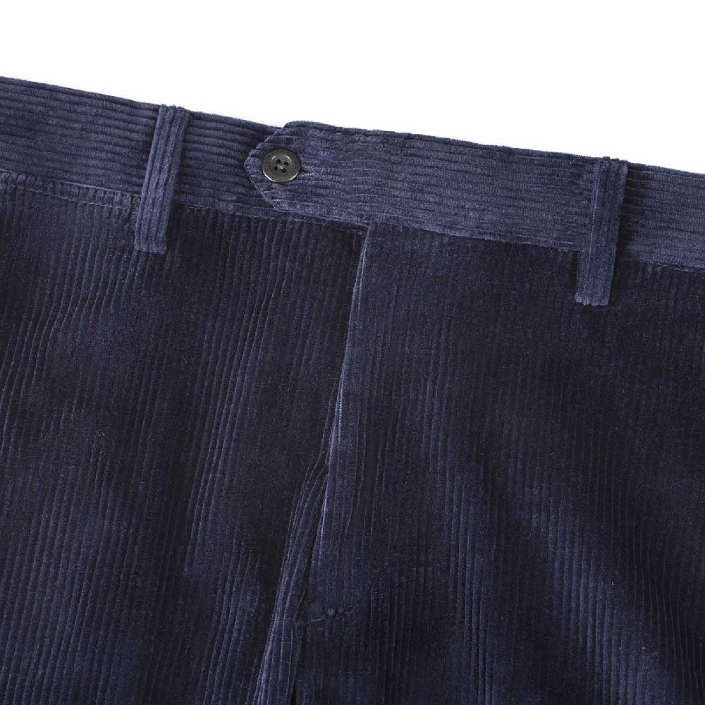 Rubinacci Pantalone in velluto a coste blu notte Pezzi Unici