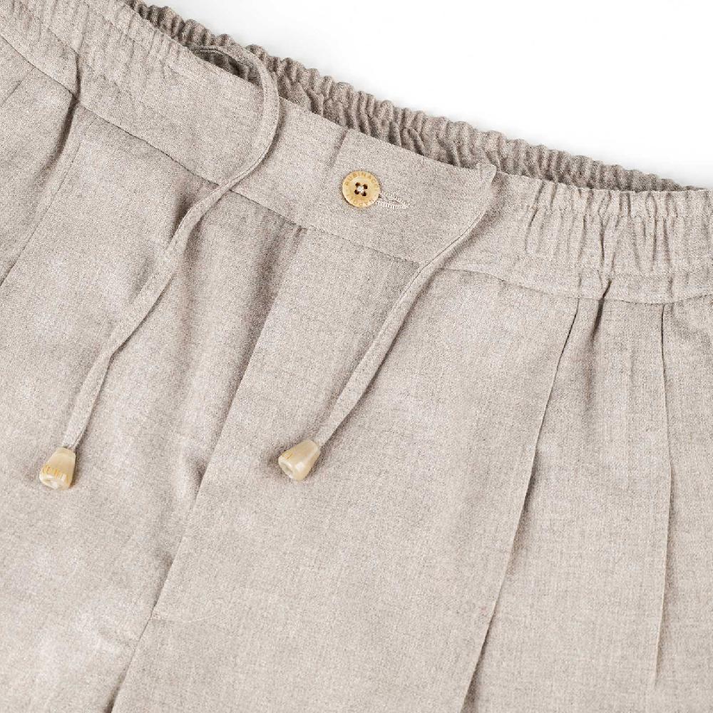 Rubinacci Pantalone leisure in lana beige Soddisfazione Garantita