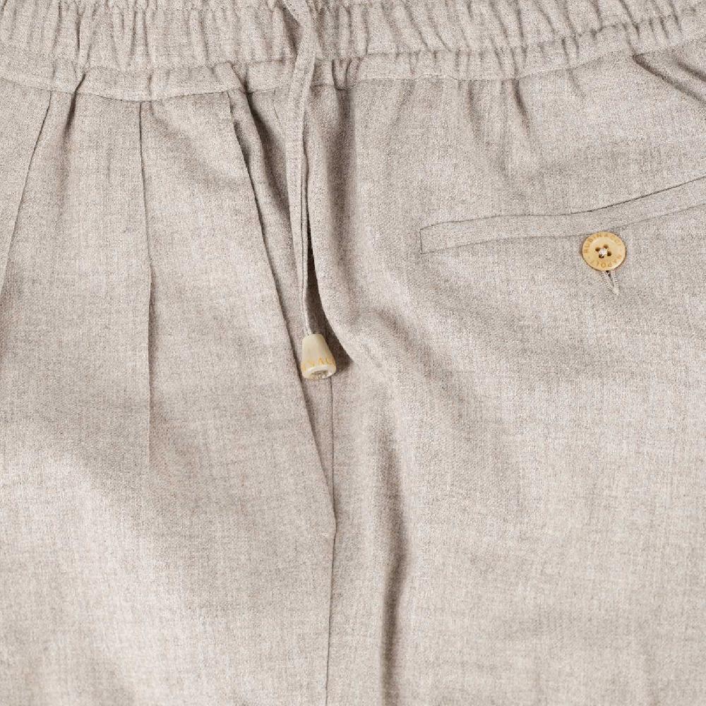 Rubinacci Pantalone leisure in lana beige Soddisfazione Garantita
