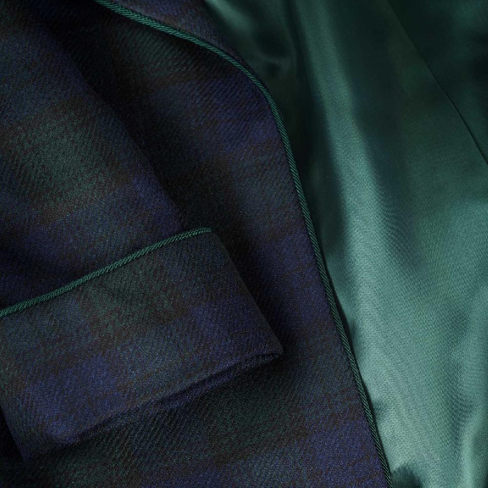 Rubinacci Vestaglia in lana e cashmere tartan Qualità Garantita