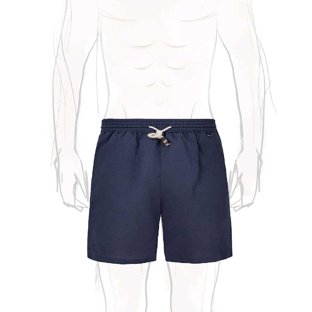 Rubinacci Costume da bagno blu in lino e cotone Novità