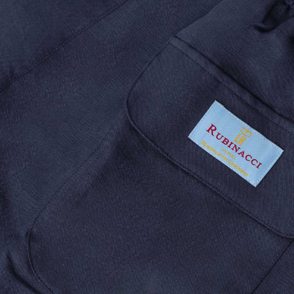 Rubinacci Costume da bagno blu in lino e cotone Novità