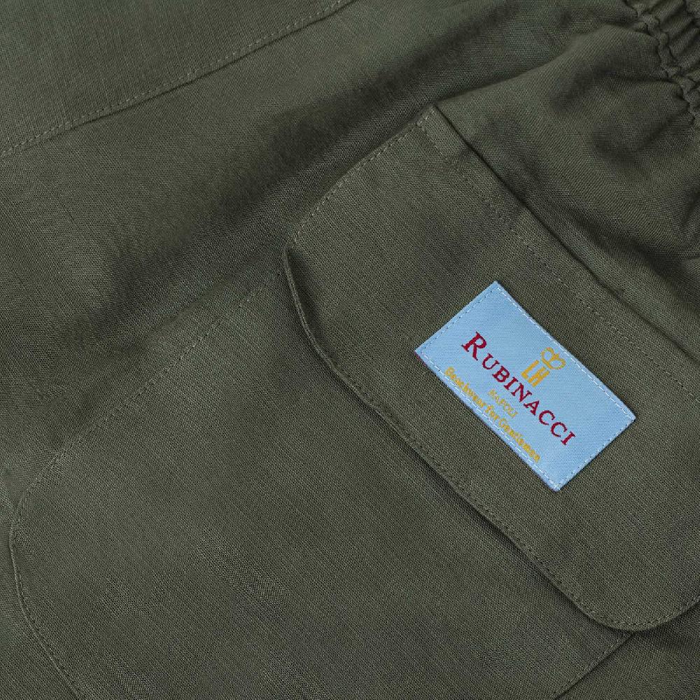 Rubinacci Costume da bagno verde in lino e cotone Ultimi due giorni