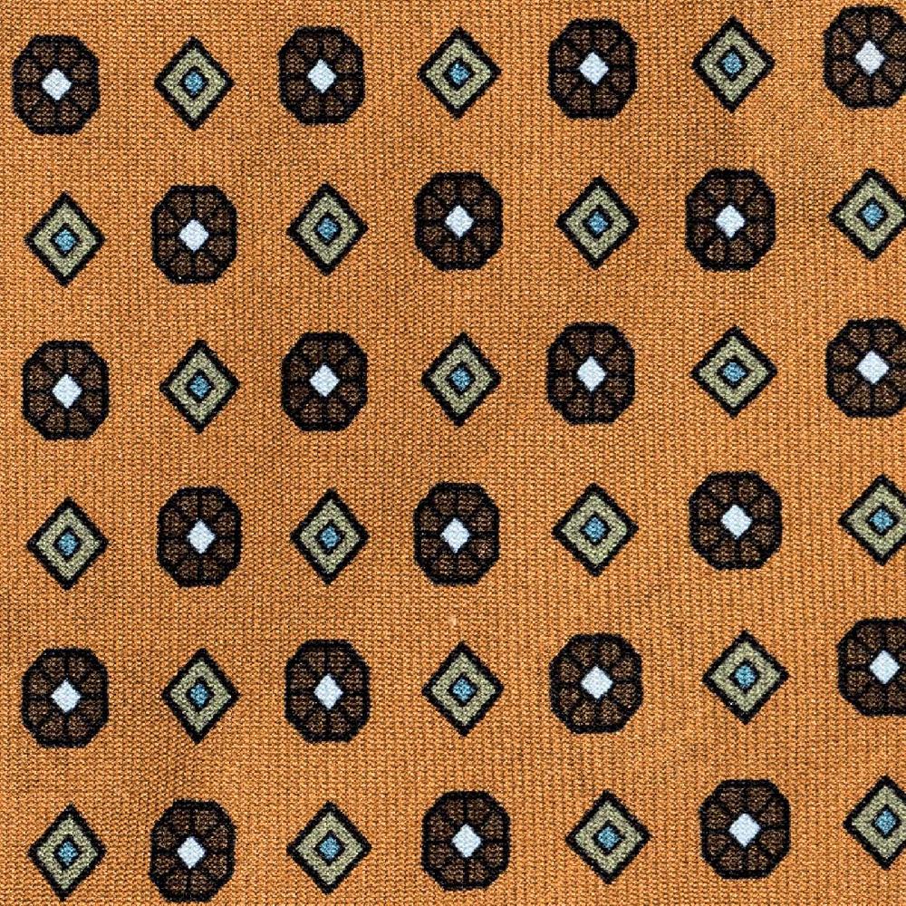 Rubinacci Cravatta in twill di seta arancio con stampa floreale Nuova