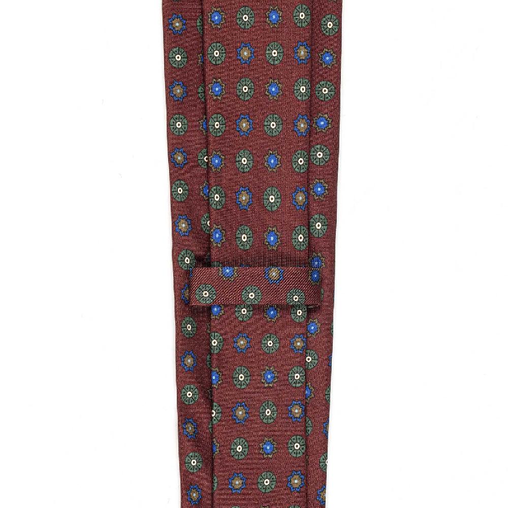 Rubinacci Cravatta in twill di seta bordeaux con stampa floreale Moda