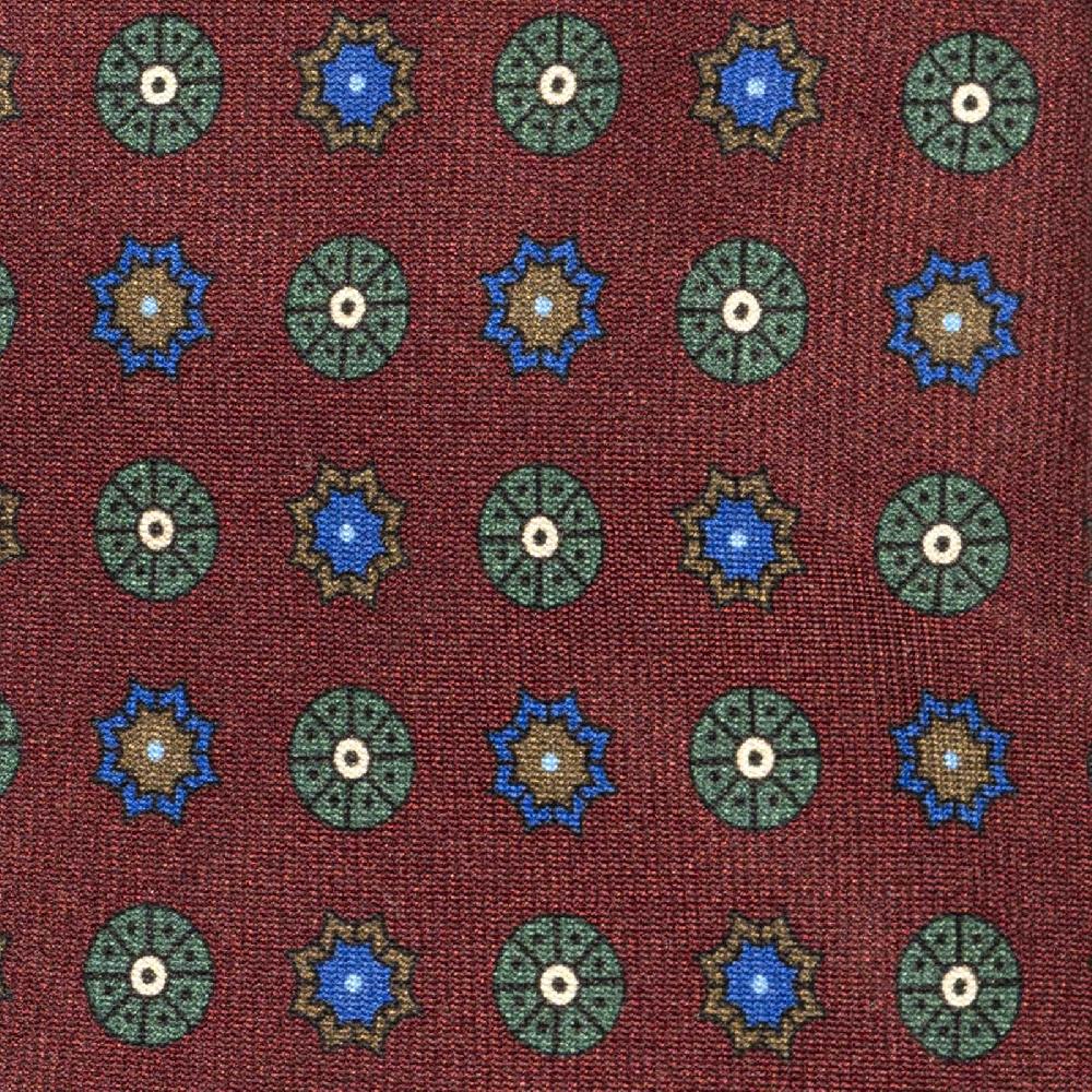 Rubinacci Cravatta in twill di seta bordeaux con stampa floreale Moda