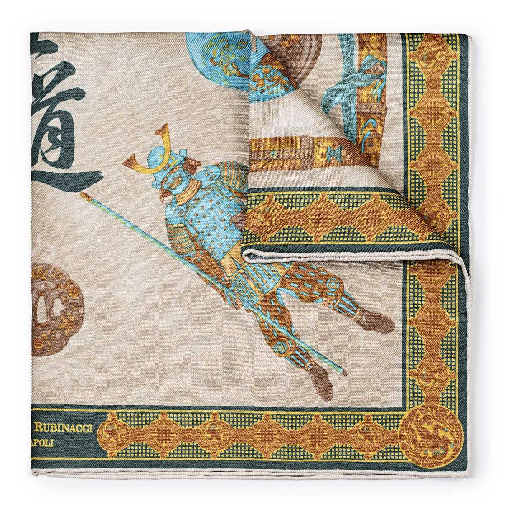 Rubinacci Pochette samurai verde In Linea