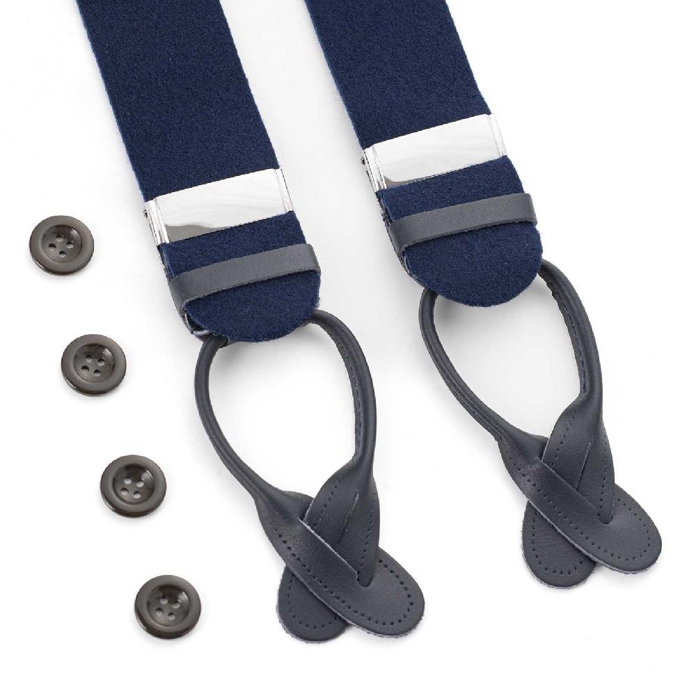 Rubinacci Bretelle in feltro blu Consegna Veloce