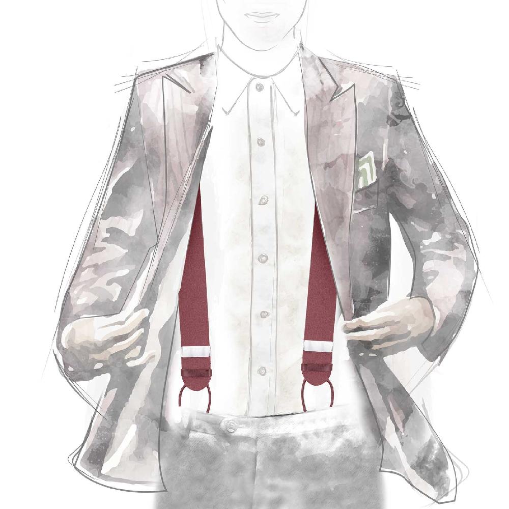 Rubinacci Bretelle in feltro bordeaux Promozione Limitata