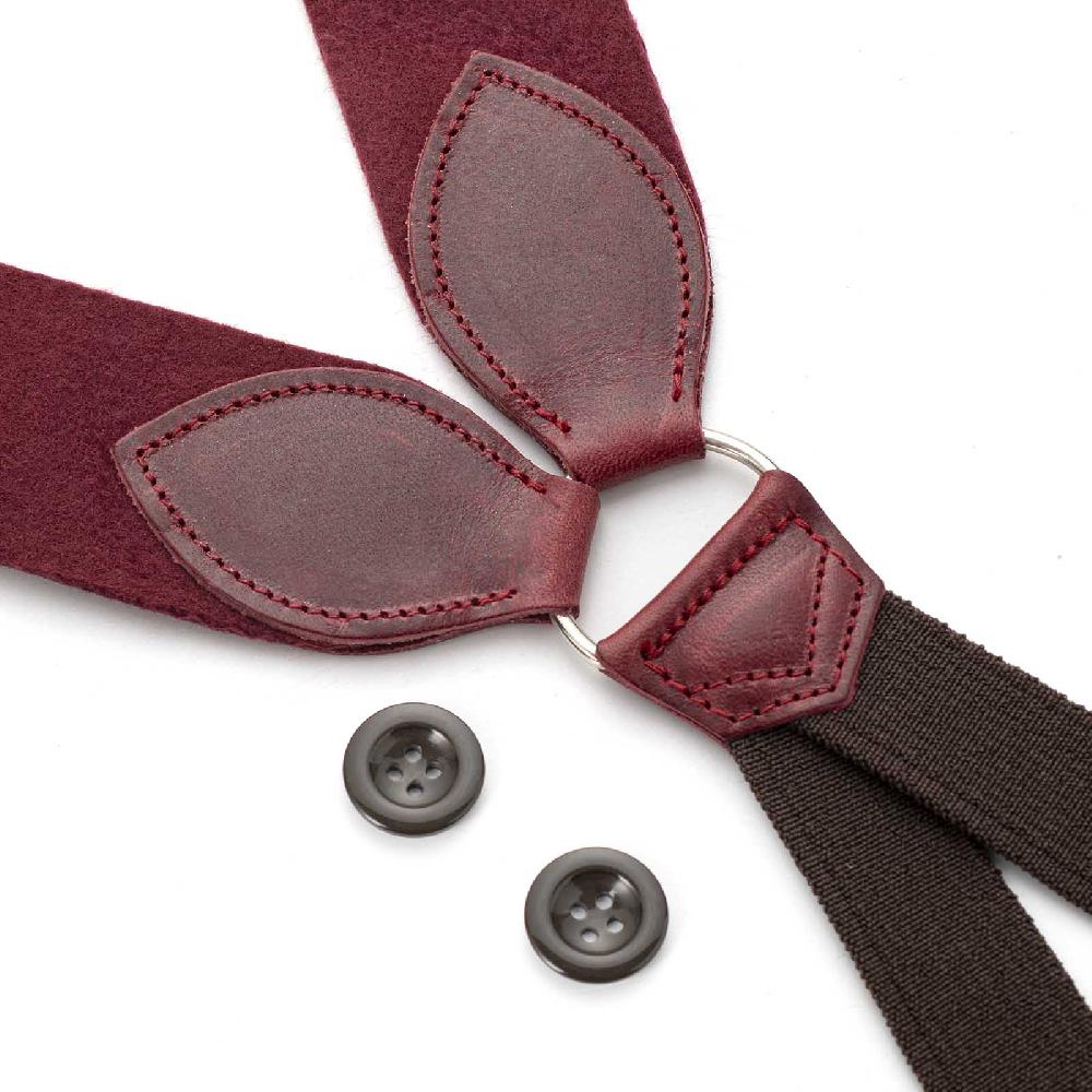 Rubinacci Bretelle in feltro bordeaux Promozione Limitata