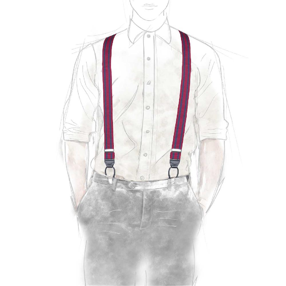 Rubinacci Bretelle rigate blu e bordeaux Convenienza