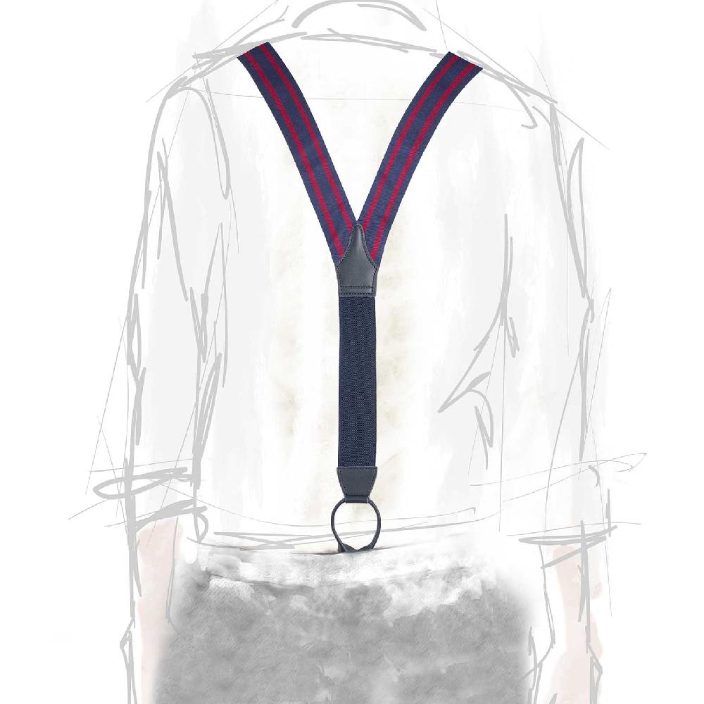 Rubinacci Bretelle rigate blu e bordeaux Novità