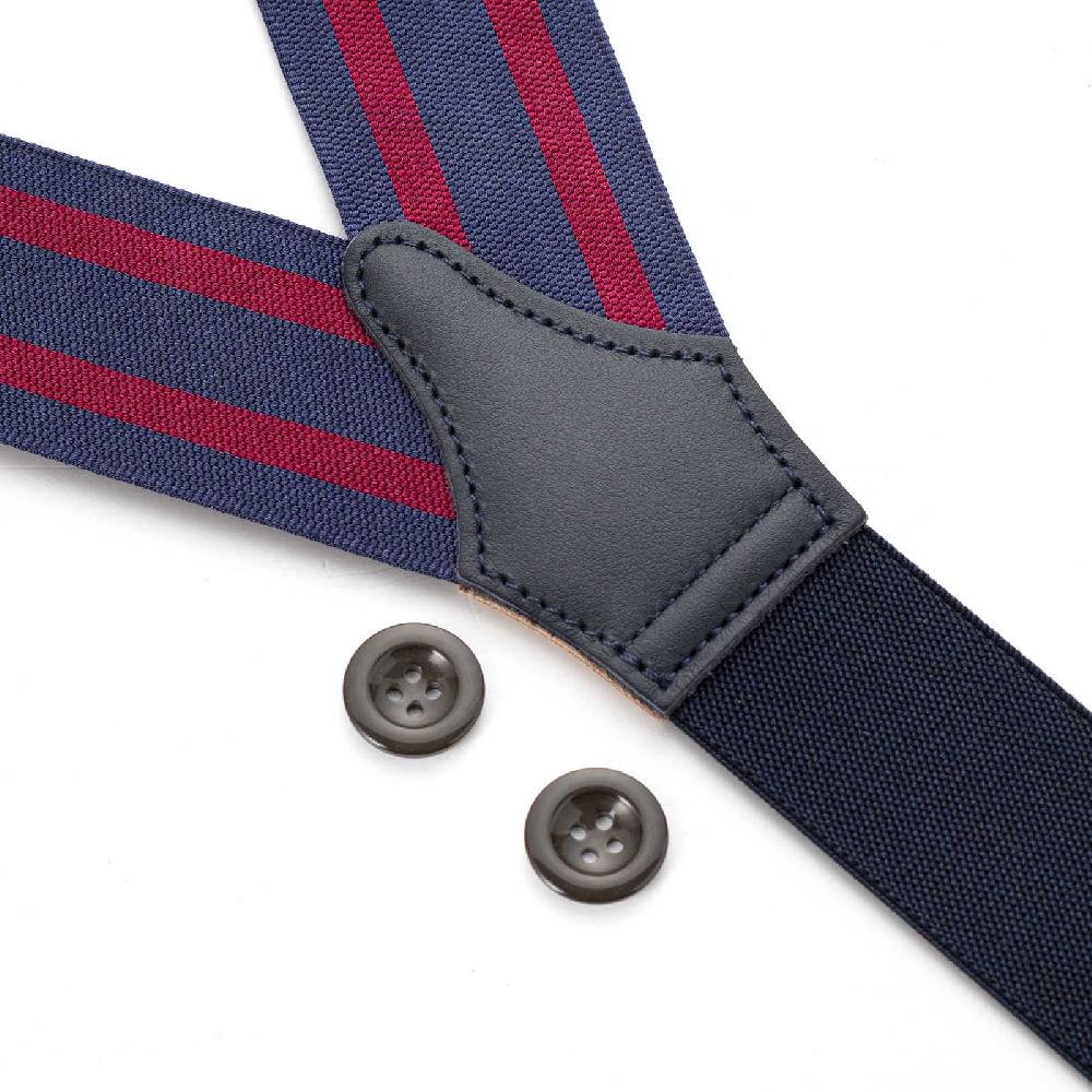 Rubinacci Bretelle rigate blu e bordeaux Novità