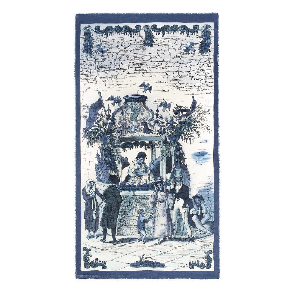 Rubinacci Sciarpa acquafrescaio blu Vendita Calda