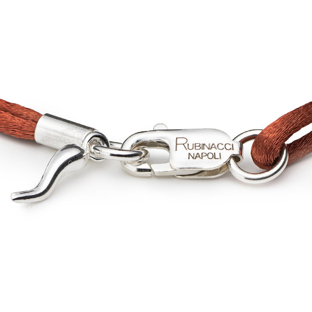Rubinacci Braccialetto ruby in seta mattone Negozio online di fabbrica