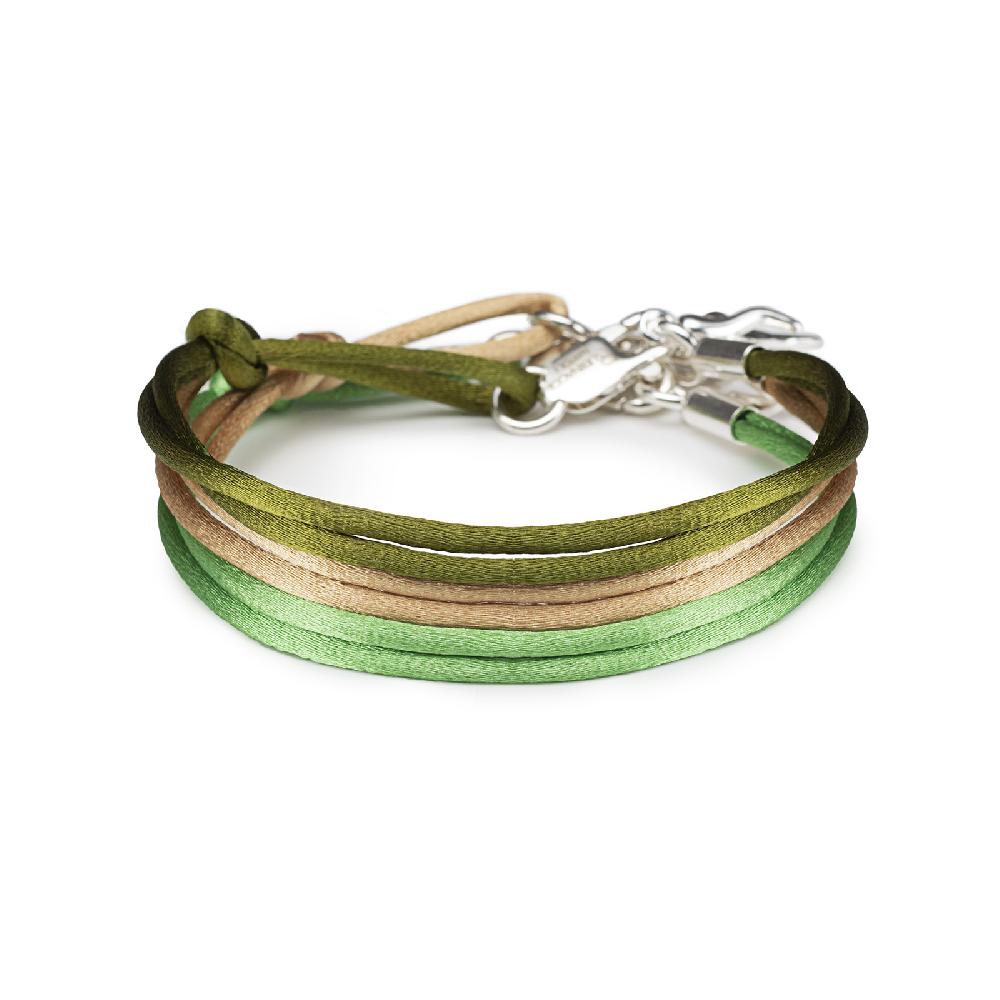 Rubinacci Braccialetto ruby in seta beige Grande vendita