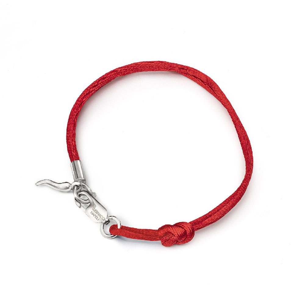 Rubinacci Braccialetto ruby in seta rosso Flash Sale