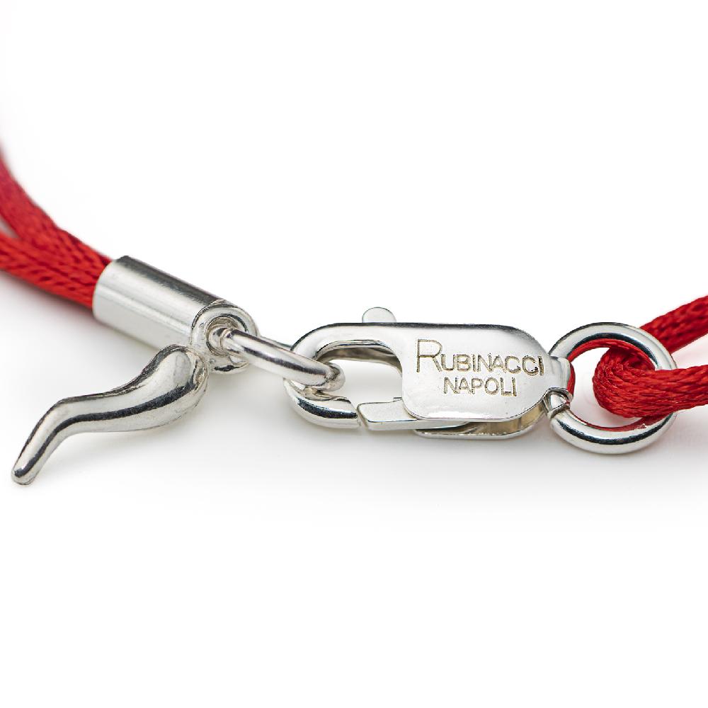 Rubinacci Braccialetto ruby in seta rosso Flash Sale