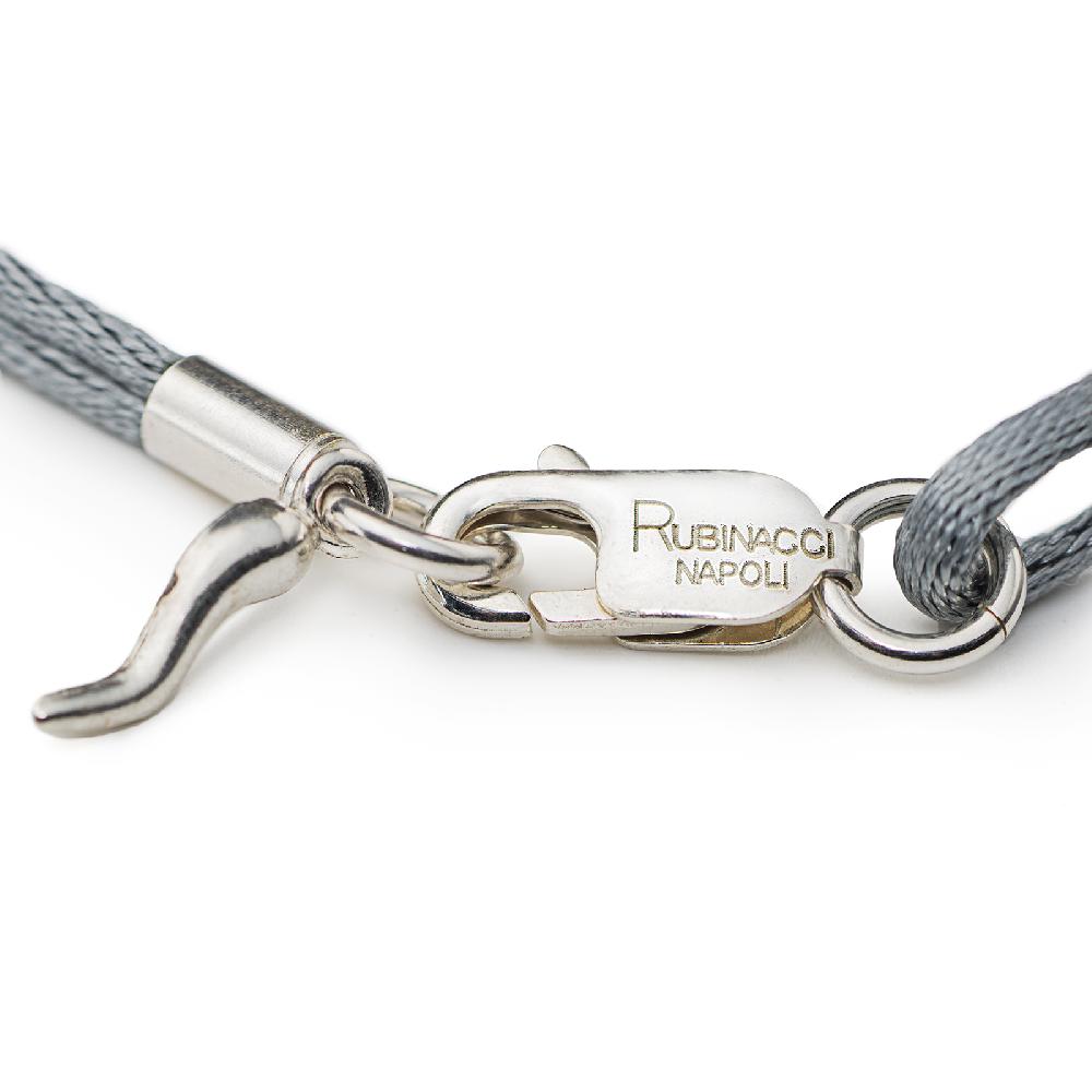 Rubinacci Braccialetto ruby in seta grigio Fornitura limitata