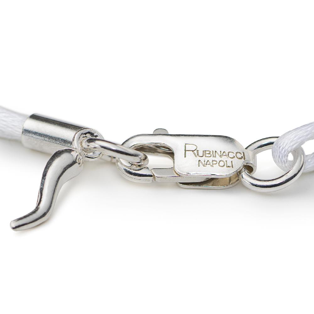 Rubinacci Braccialetto ruby in seta bianco Shopping online