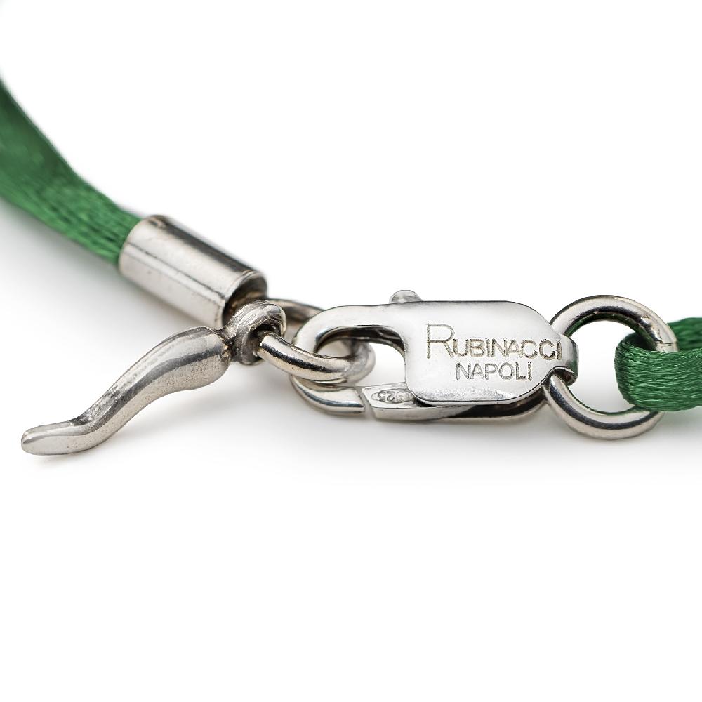 Rubinacci Braccialetto ruby in seta verde Vendite stagionali