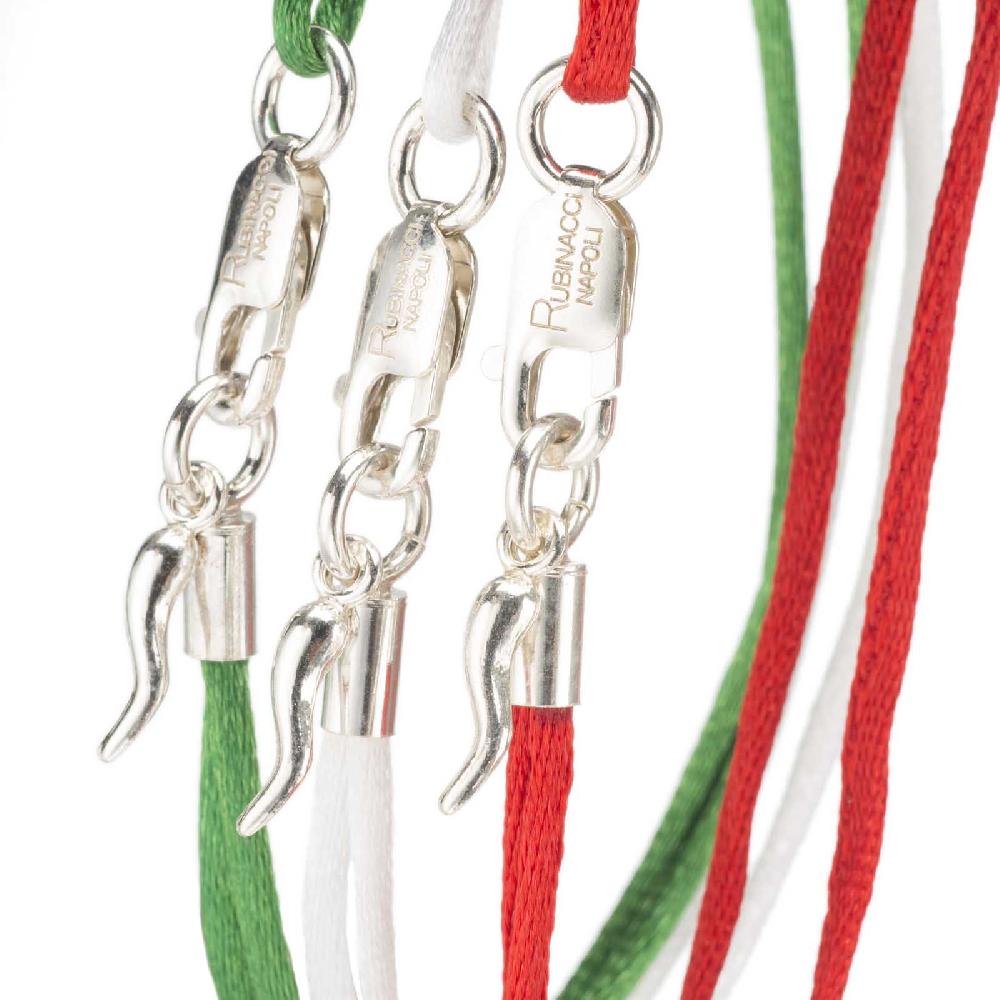 Rubinacci Braccialetto ruby in seta verde Vendite stagionali