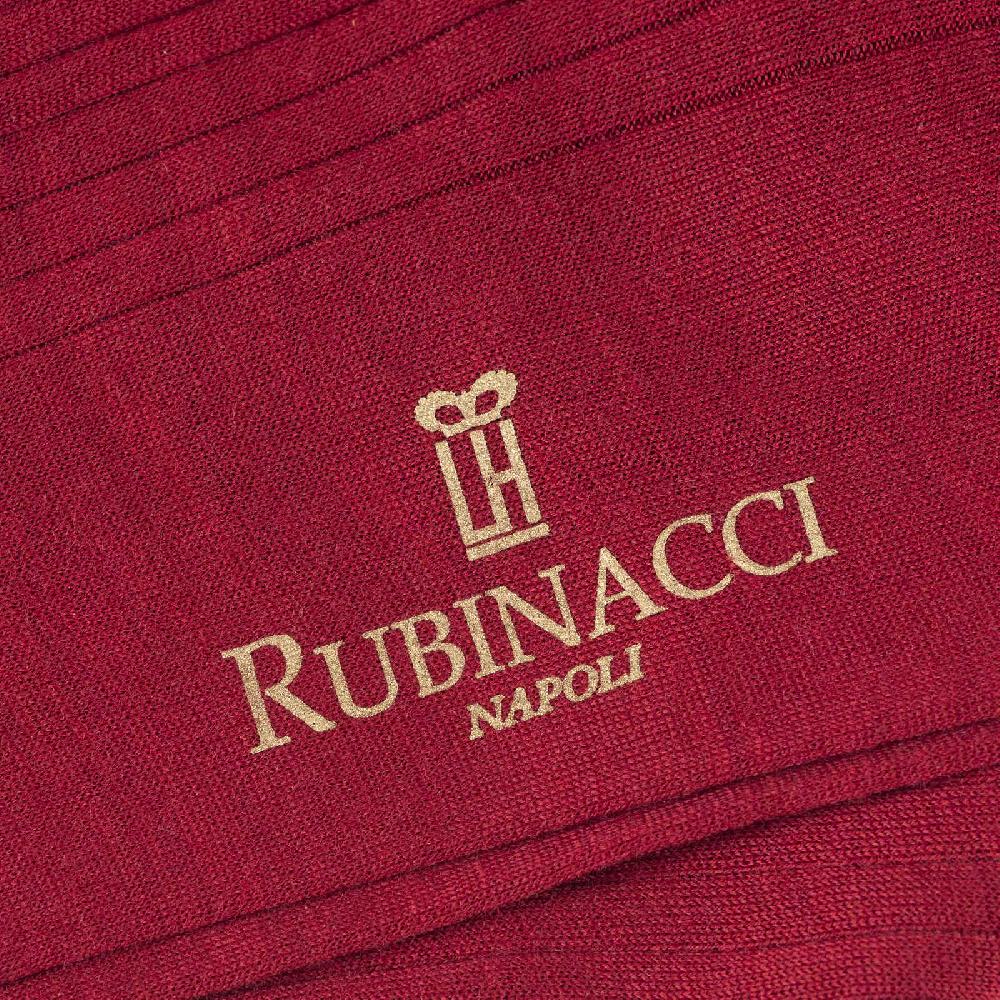 Rubinacci Calze in lana a costina bordeaux Online Outlet