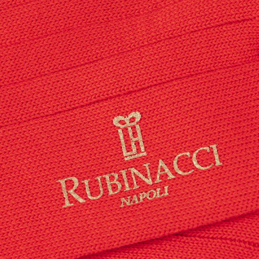 Rubinacci Calze in cotone a costa larga rosso Liquidazione