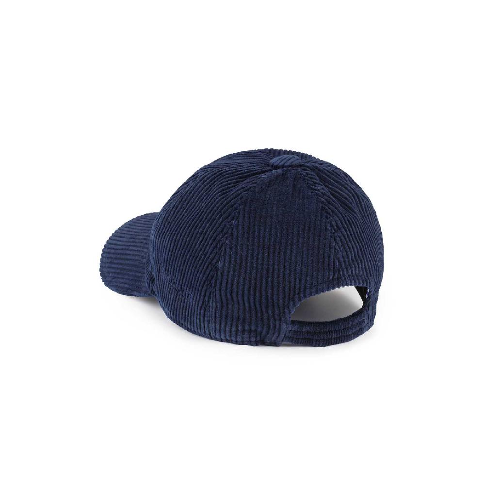 Rubinacci Cappello baseball in velluto a coste blu Ritorno libero