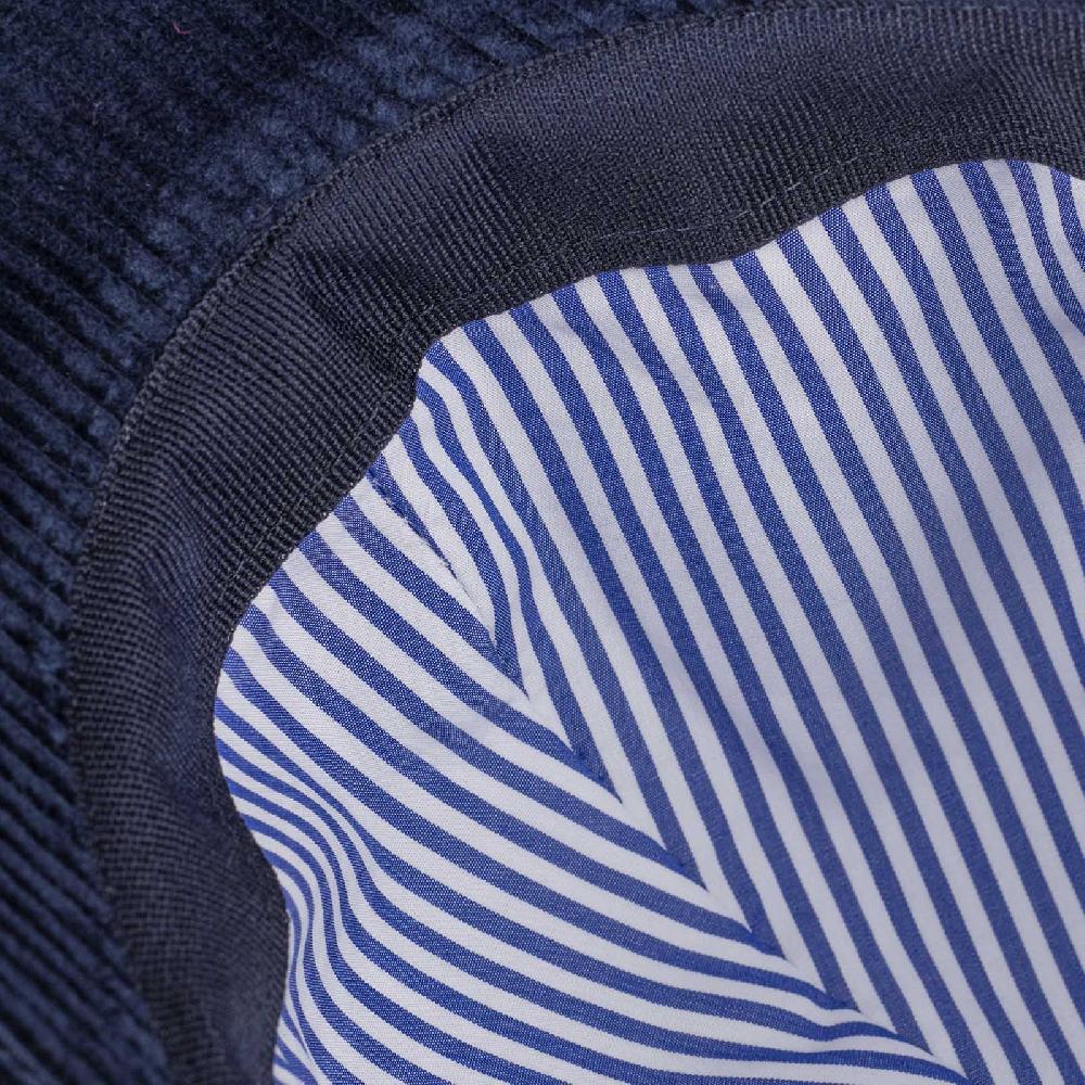 Rubinacci Cappello baseball in velluto a coste blu Ritorno libero