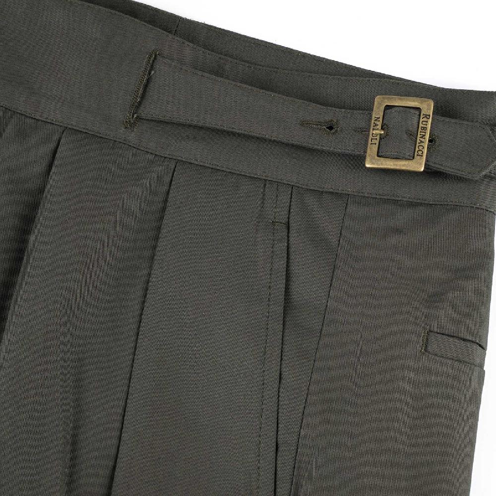 Rubinacci Vintage archive pantalone Manny in cotone verde Super sconto