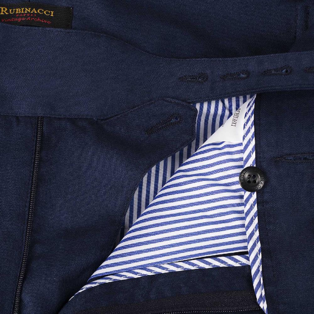 Rubinacci Vintage archive pantalone Manny in cotone blu Trasporto libero internazionale